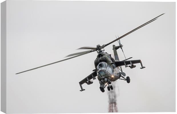 Hind Attack Chopper Canvas Print by J Biggadike