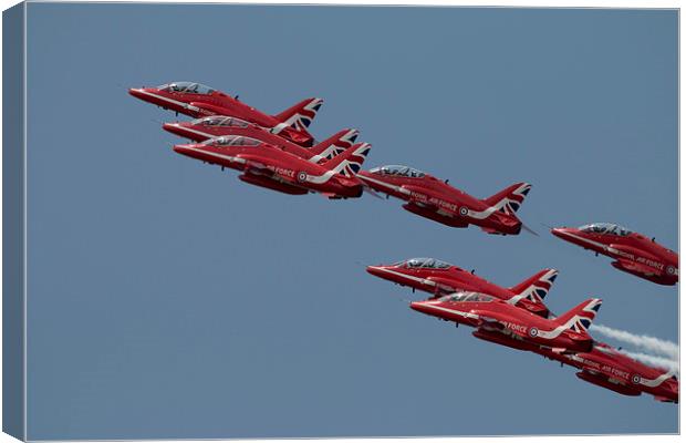 Red Arrows Get Together Canvas Print by J Biggadike