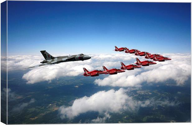 Flying with XH558 and The Reds Canvas Print by J Biggadike