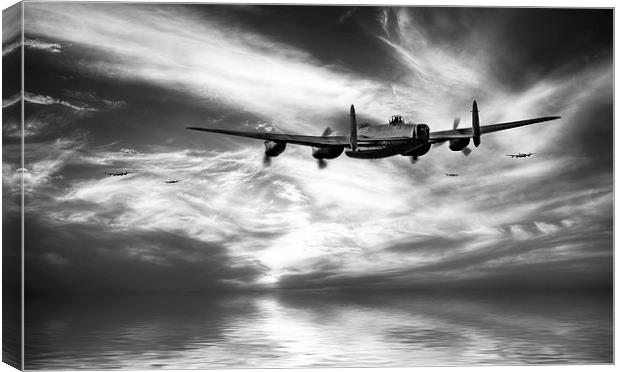 Lancaster Gathering - Mono Canvas Print by J Biggadike