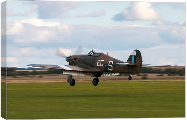 Hurricane PZ865 arrives Canvas Print by J Biggadike