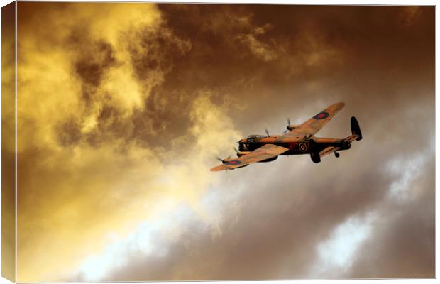 Lancaster Bomber The Storm Canvas Print by J Biggadike