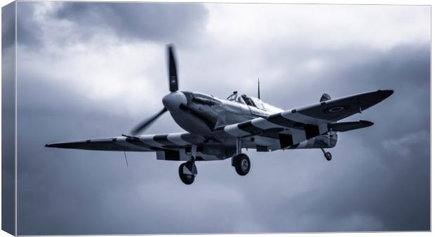 Spitfire Gear Down Canvas Print by J Biggadike