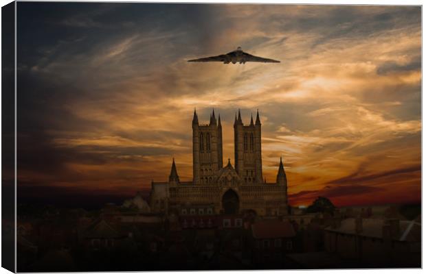 Vulcan And Lincoln Cathedral Canvas Print by J Biggadike