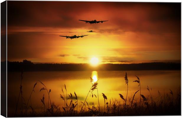 Warbirds at Sunset Canvas Print by J Biggadike