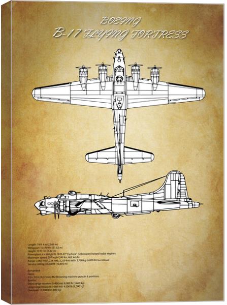 BF-17 Flying Fortress Canvas Print by J Biggadike