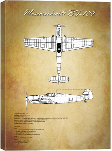 Messerschmitt BF-109 Canvas Print by J Biggadike