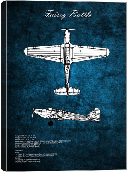 Fairey Battle Blueprint Canvas Print by J Biggadike