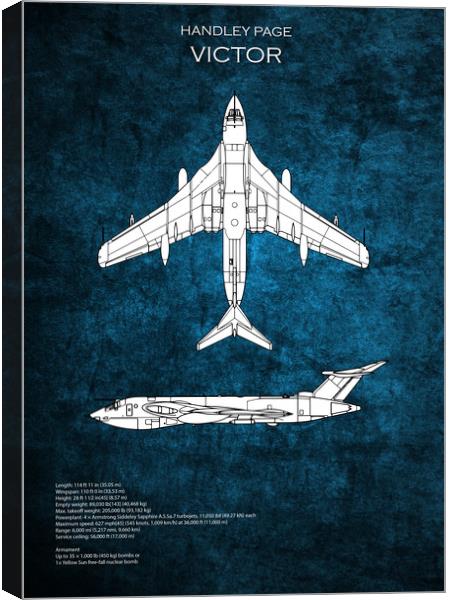 Handley Page Victor Blueprint Canvas Print by J Biggadike