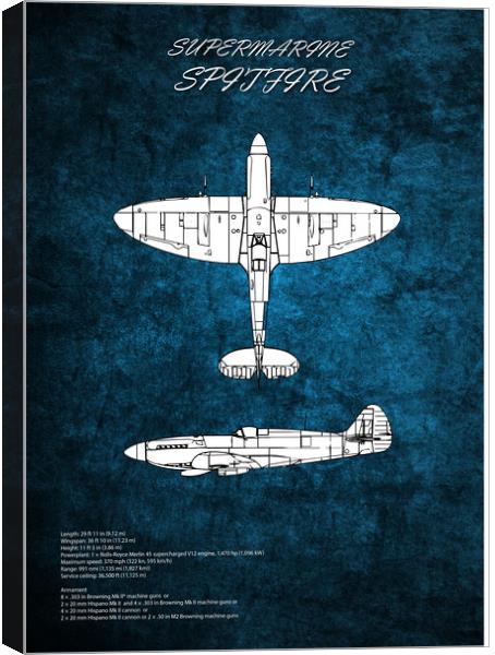 Supermarine Spitfire Canvas Print by J Biggadike