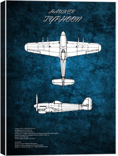 Hawker Typhoon Canvas Print by J Biggadike