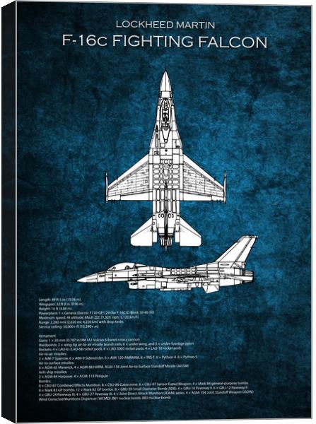 F16 Fighting Falcon Canvas Print by J Biggadike