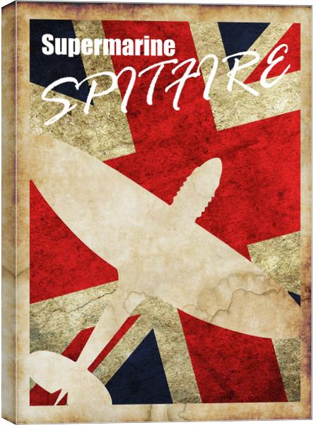 Vintage Spitfire poster Canvas Print by J Biggadike