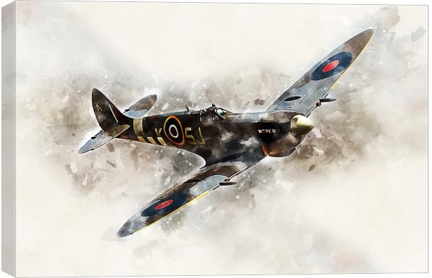 Spitfire Mk LFIXe - Painting Canvas Print by J Biggadike