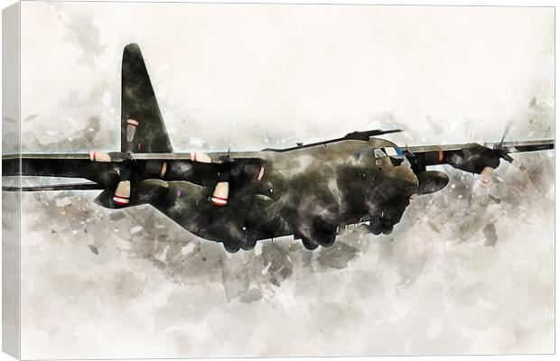 RAF C130 Hercules - Painting Canvas Print by J Biggadike