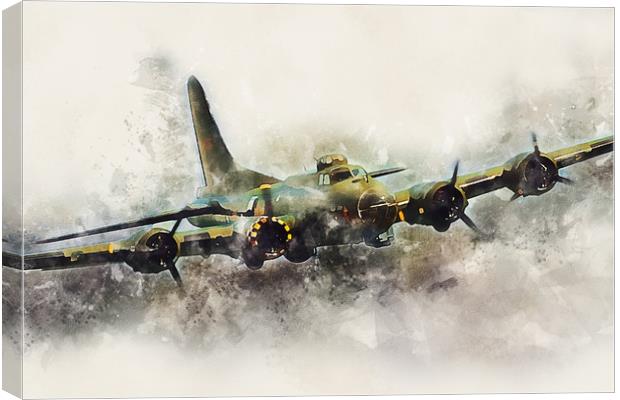 B-17 Flying Fortress - Painting Canvas Print by J Biggadike