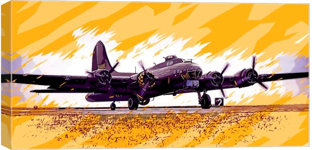 B17 Flying Fortress Comic Strip Canvas Print by J Biggadike
