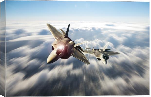 F-22 Raptor Strike Canvas Print by J Biggadike