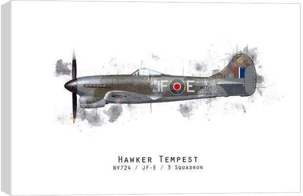 Tempest Sketch - NV724 Canvas Print by J Biggadike