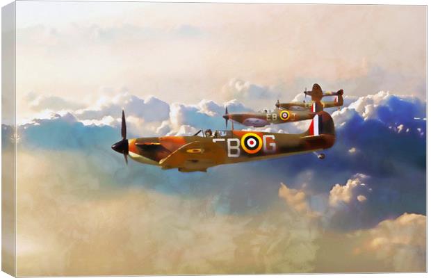 41 Squadron Spitfires Canvas Print by J Biggadike