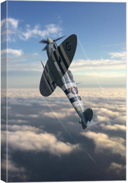 Spitfire AB910 Climb Canvas Print by J Biggadike