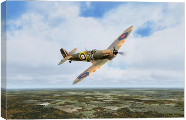 The Duxford Spitfire Canvas Print by J Biggadike