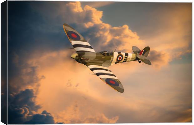 Supermarine Spitfire AB910 Canvas Print by J Biggadike