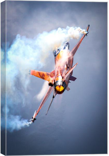 F-16 Orange Lion Canvas Print by J Biggadike