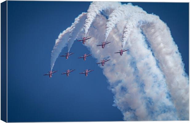 Red Arrows Loop Canvas Print by J Biggadike