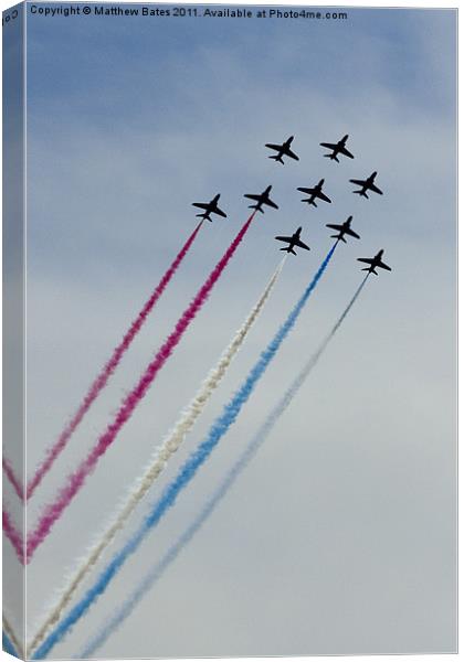 Red Arrows 3 Canvas Print by Matthew Bates