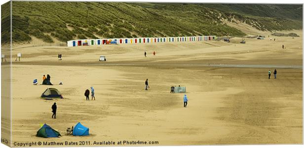 Woolacombe Beach and Huts Canvas Print by Matthew Bates