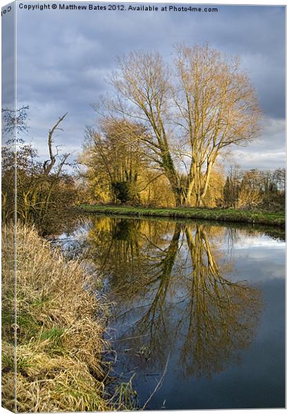 Canal Reflections Canvas Print by Matthew Bates