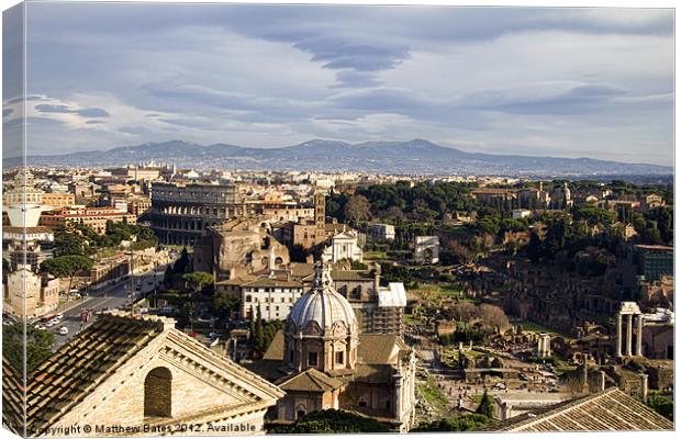 Aerial View of Rome Canvas Print by Matthew Bates