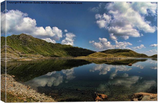 Snowdonia Lake Reflections Canvas Print by Matthew Bates