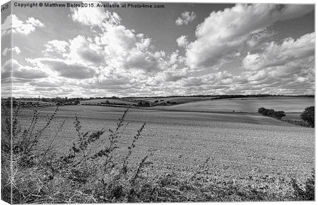 Farmland near Farnborough Canvas Print by Matthew Bates