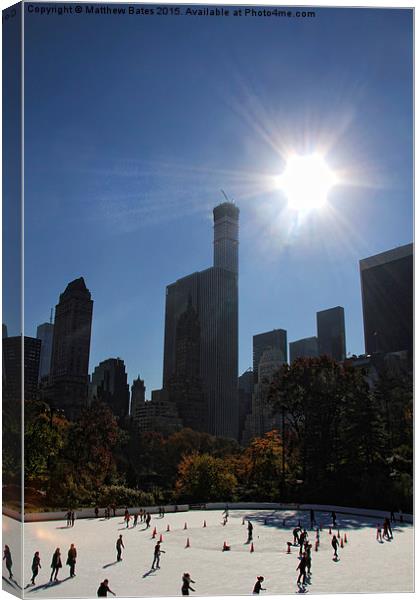 Central Park ice rink Canvas Print by Matthew Bates