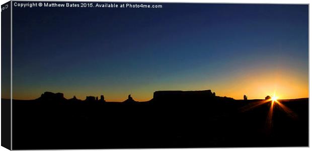  Dawn at Monument Valley Canvas Print by Matthew Bates