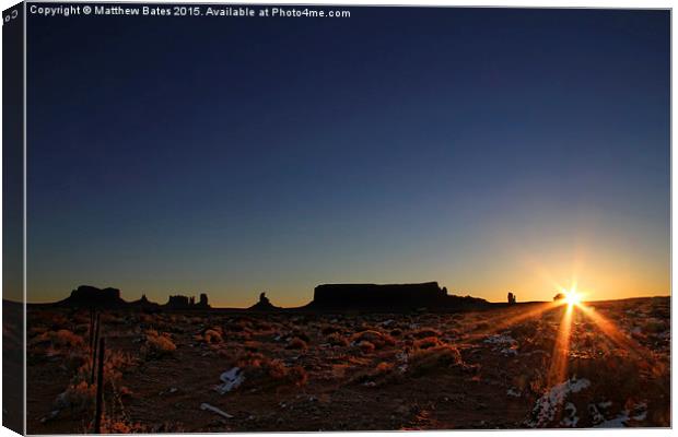  Dawn Sunrise at Monument Valley Canvas Print by Matthew Bates