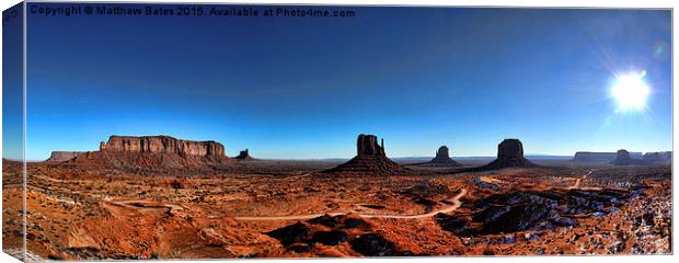 Monument Valley Panorama Canvas Print by Matthew Bates