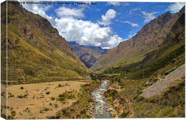 Urubamba River through the Andes Canvas Print by Matthew Bates