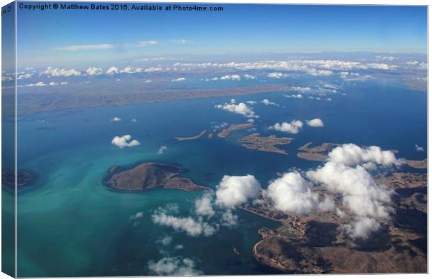  Lake Titicaca from the sky Canvas Print by Matthew Bates