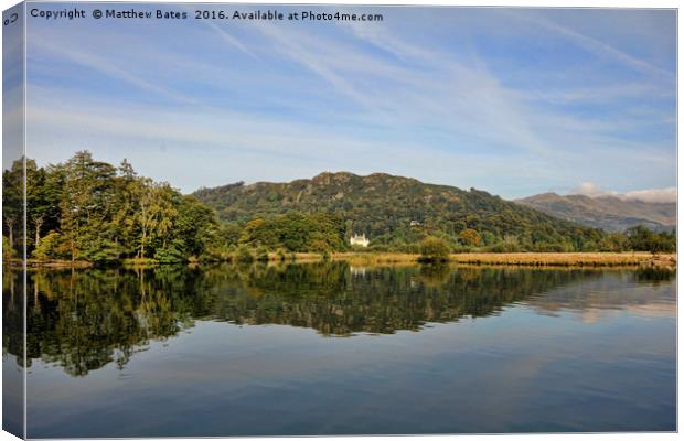 Windermere reflections Canvas Print by Matthew Bates