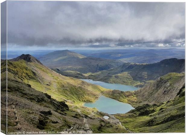 Snowdon Lakes Canvas Print by Matthew Bates