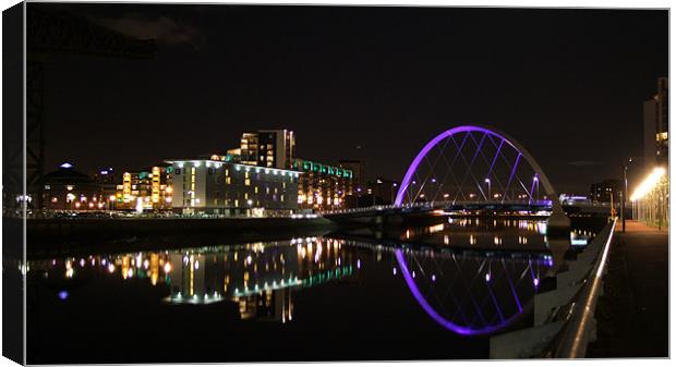 Glasgow by night Canvas Print by Ann Callaghan