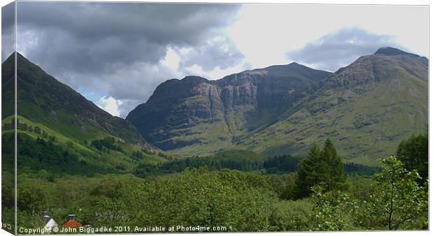 Glencoe Pass 3 Canvas Print by John Biggadike