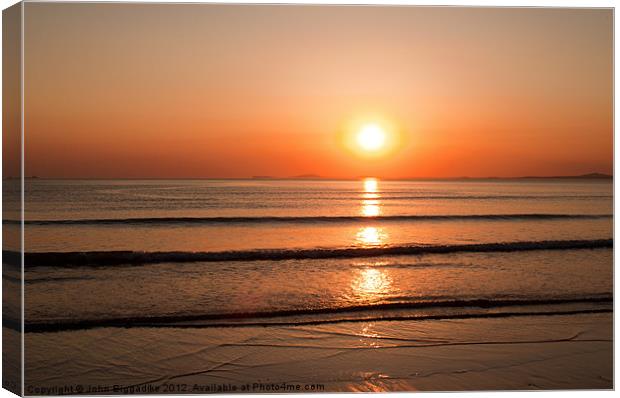 Pembrokeshire Sunset Canvas Print by John Biggadike