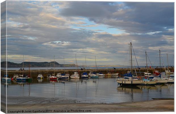 Lyme Regis Harbour Canvas Print by Jules Camfield