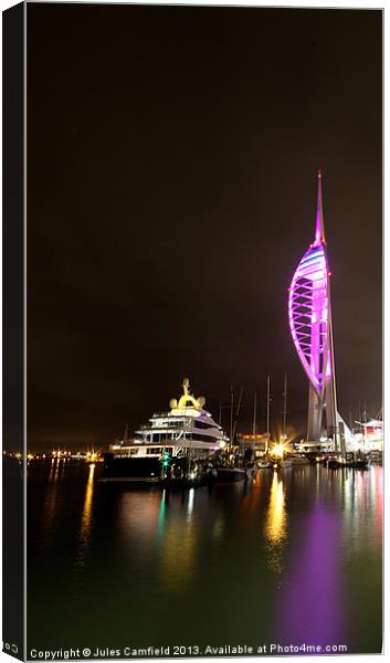 Spinnaker Tower & Reflections Canvas Print by Jules Camfield