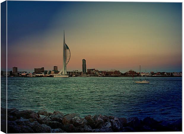 Spinnaker Tower @ Dusk Canvas Print by Jules Camfield