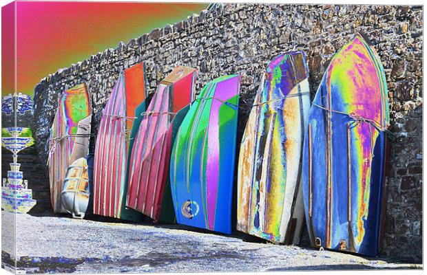 Funky Boats Canvas Print by Jules Camfield